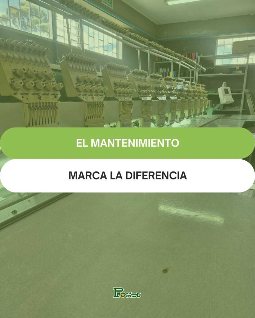 Foto de mantenimiento a máquina bordadora
