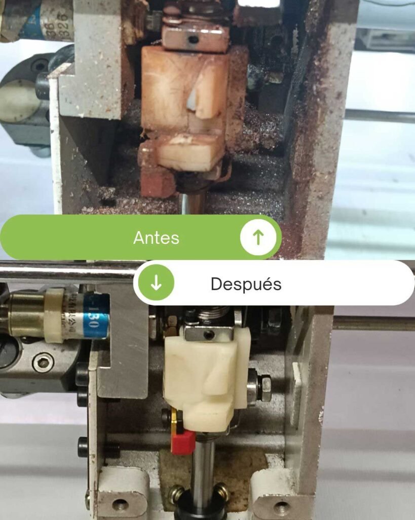 Foto mantenimiento martillos máquina bordadoras